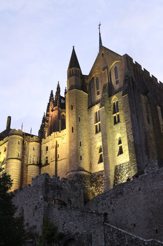 View up to the entrance of the abbey