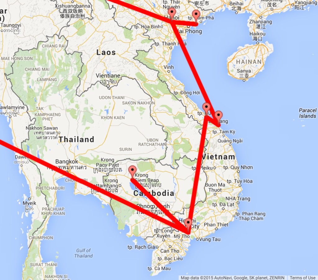 High level overview of the general route taken